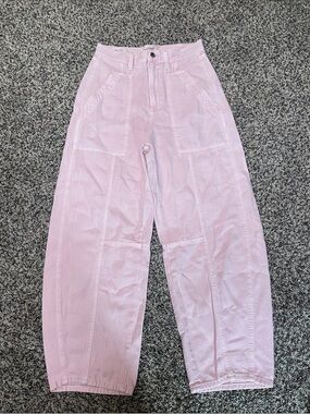 Easy Barrel Wide Leg Utility Pants Pink High Rise Var Sizes NEW Universal Thread